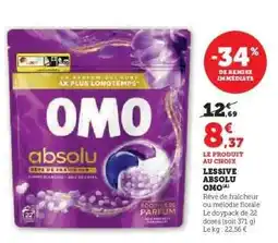 Hyper U Lessive Absolu OMO offre