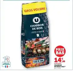 Hyper U CHARBON DE BOIS U 50L offre