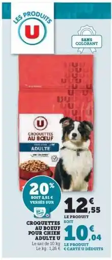 Hyper U CROQUETTES AU BOEUF POUR CHIEN ADULTE U offre