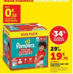 Hyper U Pampers Baby Dry Duo Pack offre