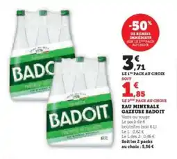 Hyper U Eau Minérale Gazeuse Badoit offre