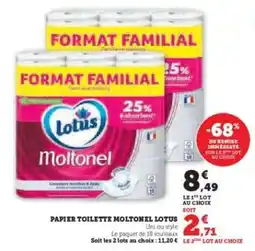 Hyper U Papier Toilette Moltonel Lotus offre