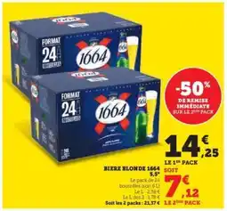 Hyper U Bière Blonde 1664 offre