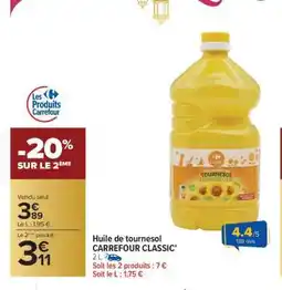 Carrefour Market HUILE DE TOURNESOL CARREFOUR CLASSIC offre