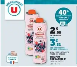 Hyper U Sirop de Grenadine U offre