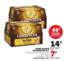 Hyper U BIERE BLONDE GRIMBERGEN 6,7° offre