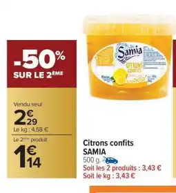 Carrefour Market Citrons Confits Samia offre