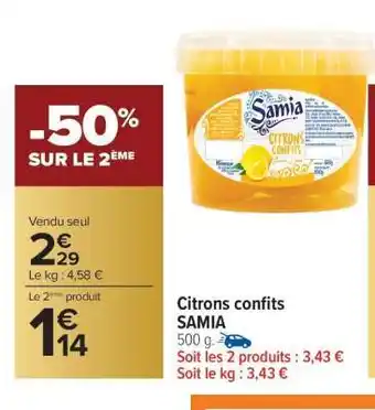 Carrefour Market Citrons Confits Samia offre