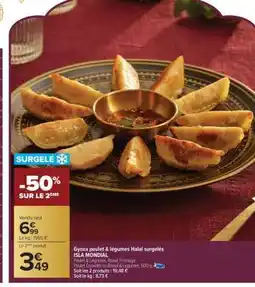 Carrefour Gyoza poulet & légumes Halal surgelés ISLA MONDIAL offre