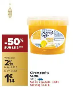 Carrefour Citrons Confits Samia offre