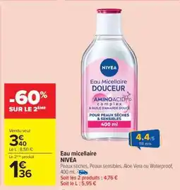 Carrefour Market Eau micellaire NIVEA offre