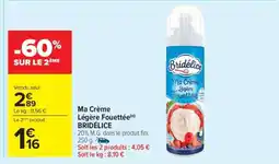 Carrefour Ma Crème Légère Fouettée BRIDÉLICE offre