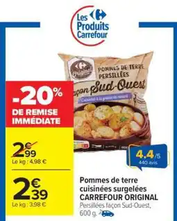 Carrefour Pommes de terre cuisinées surgelées CARREFOUR ORIGINAL offre