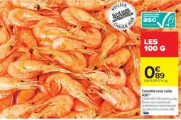 Carrefour Crevette rose cuite ASC offre