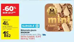 Carrefour BÂTONNETS GLACÉS MAGNUM offre