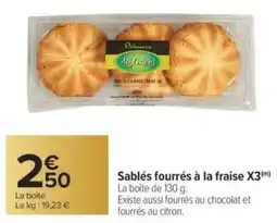 Carrefour Sablés fourrés à la fraise x3 offre