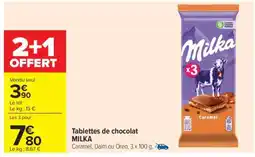 Carrefour Tablettes de chocolat 'Milka' offre