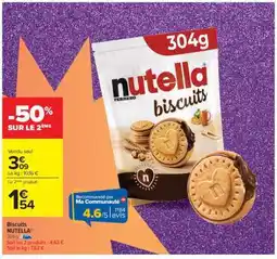 Carrefour Biscuits Nutella offre