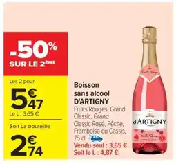 Carrefour Boisson sans alcool D'ARTIGNY offre
