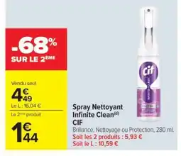 Carrefour Spray Nettoyant Infinite Clean CIF offre
