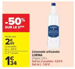 Carrefour Limonade Artisanale Lorina offre