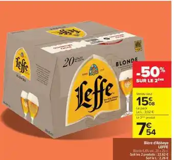 Carrefour Bière d’Abbaye LEFFE offre