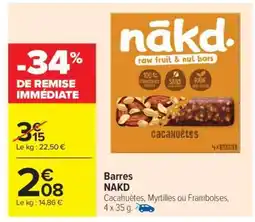Carrefour Barres Nakd offre