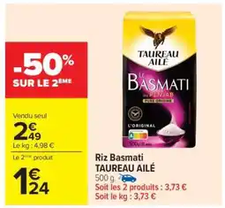 Carrefour Riz Basmati Taureau Ailé offre