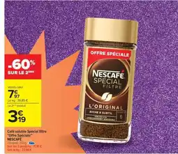 Carrefour Café soluble Spécial filtre Offre Spéciale offre