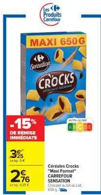 Carrefour Céréales Crocks Maxi Format offre