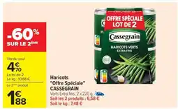 Carrefour Haricots Offre spéciale CASSEGRAIN offre
