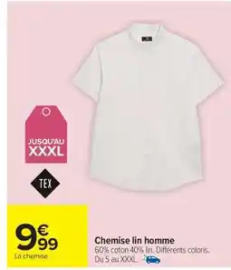 Carrefour Chemise lin homme offre