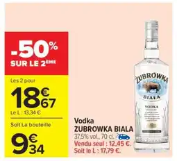 Carrefour Vodka Zubrowka Biala offre