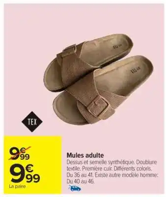 Carrefour Mules adulte offre