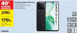 Carrefour Smartphone Honor 200 smart offre