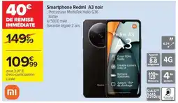 Carrefour Smartphone Redmi A3 noir offre