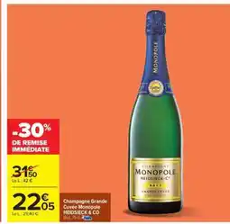 Carrefour Champagne Grande Cuvée Monopole HEIDSIECK & CO offre