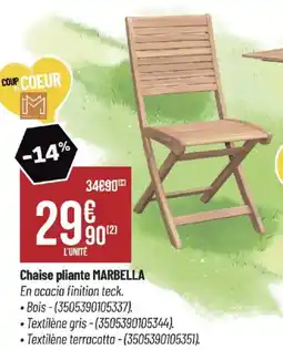 Bricorama MARBELLA Chaise pliante offre