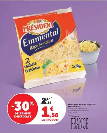 U Express Emmental rape pasteurise president offre