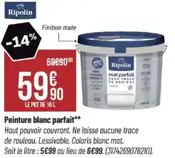 Bricorama RIPOLIN Peinture blanc parfait offre