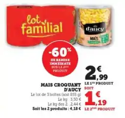 U Express Mais croquant d'aucy offre
