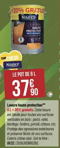 Bricorama NUANCE Lasure haute protection offre