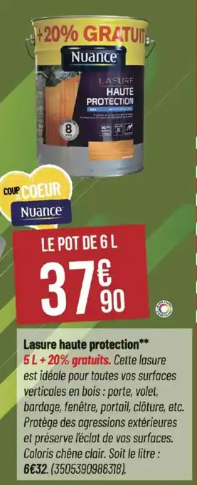 Bricorama NUANCE Lasure haute protection offre
