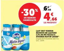 U Express Lait uht teneur reduite en lactose 1.2% de mg facile a digerer matin leger offre