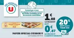 U Express Papier special cuisson u offre