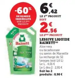 U Express Lessive liquide rainett offre