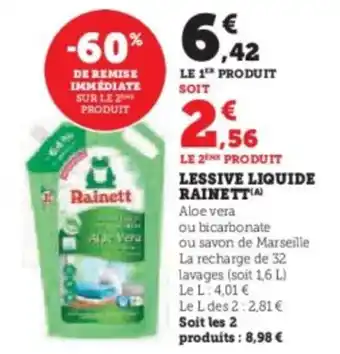 U Express Lessive liquide rainett offre