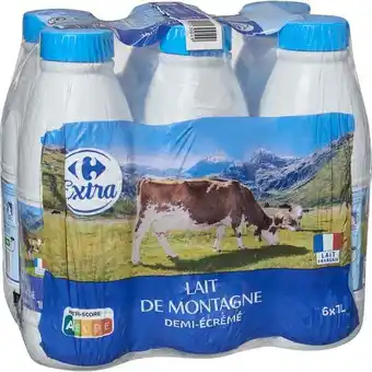 Carrefour Market CARREFOUR EXTRA Lait de Montagne U.H.T. Demi-écrémé offre