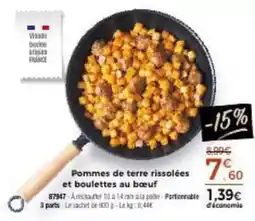 Thiriet Pommes de terre rissolées et boulettes au bœuf offre