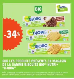 E.Leclerc "BJORG" Sur les produits présents en magasin de la gamme biscuits bio nutri+ offre